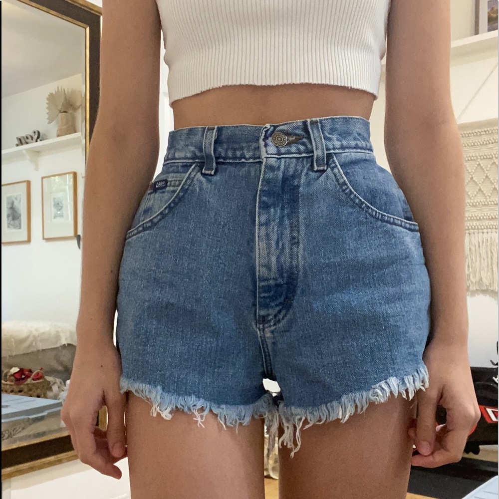 High waisted vintage denim shorts